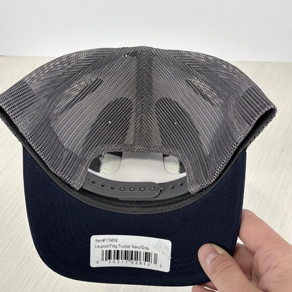 LEUPOLD Unisex Flag Mid-Profile Snap-Back Navy/Gray Trucker Hat, OSFA (179858) - Picture 5 of 6
